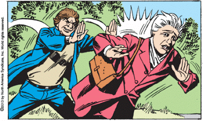 A comic panel from Mary Worth showing the Central Park Shover