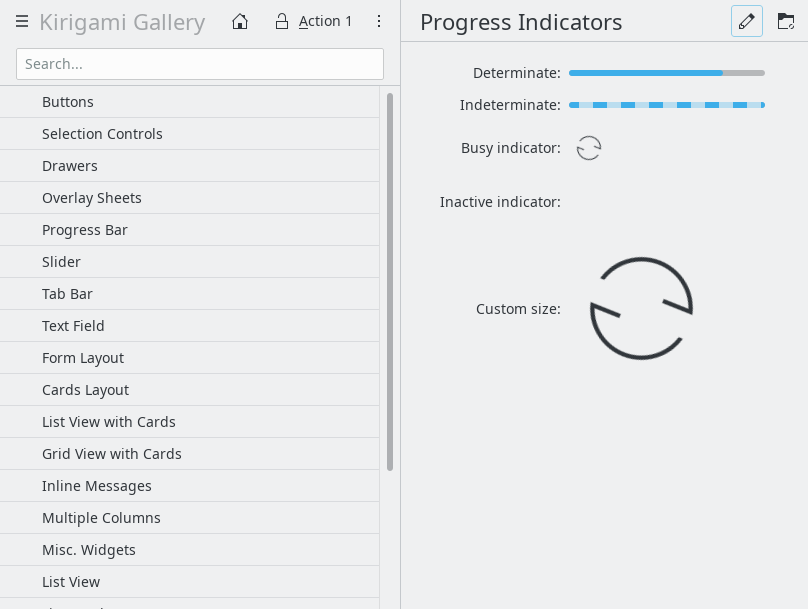 Kirigami Gallery: Progress-bars Example