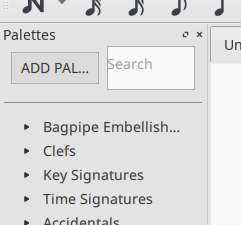Musescore Palette with Material Style